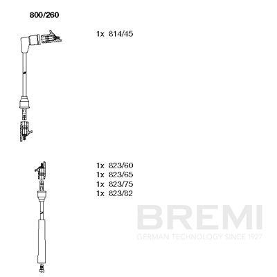 Комплект проводов зажигания BREMI 800260
