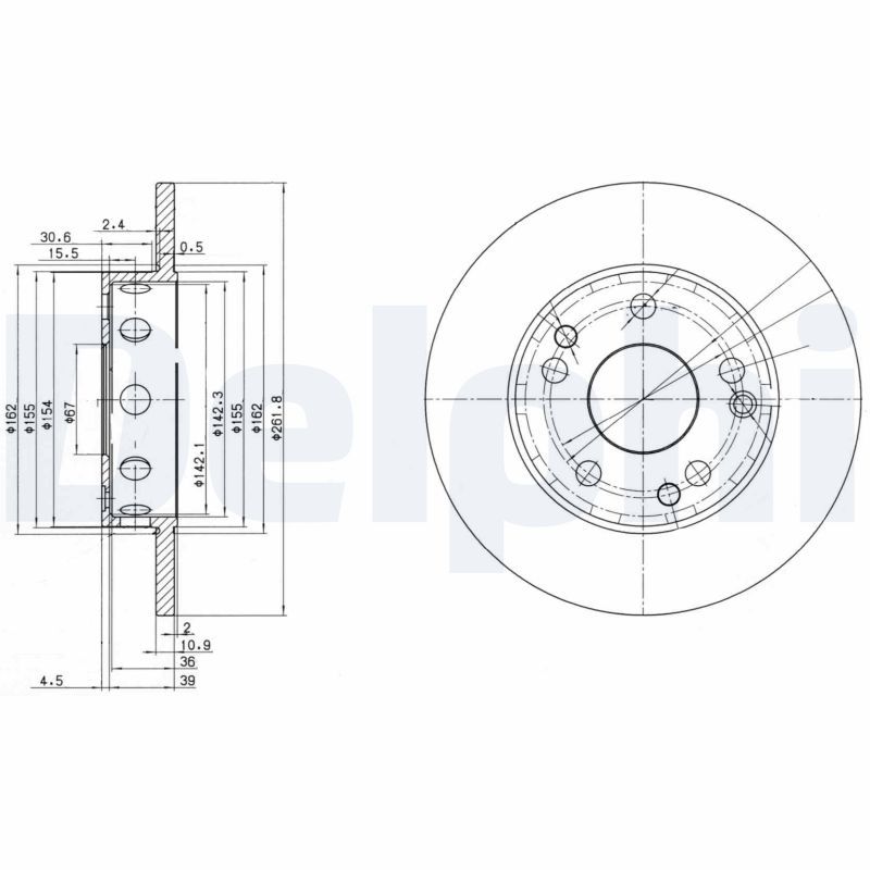 Тормозной диск DELPHI BG2288