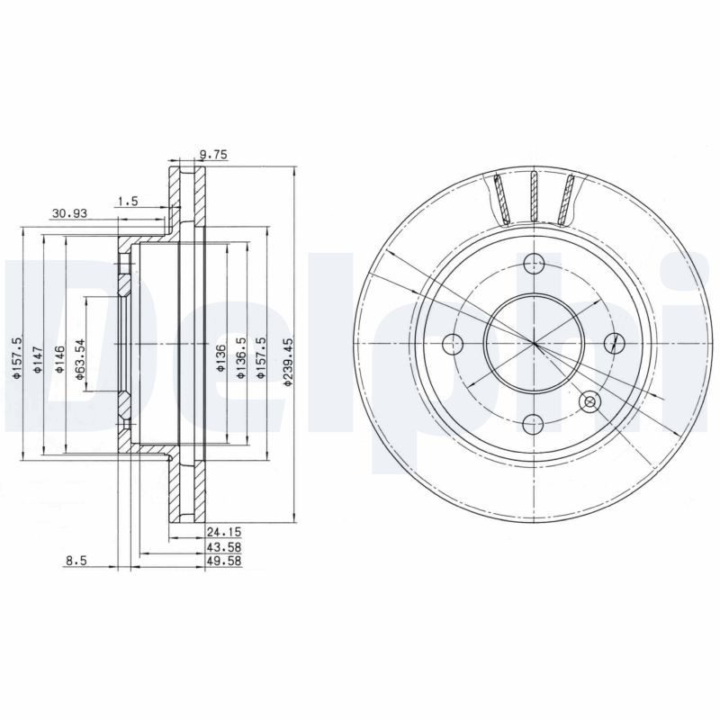 Тормозной диск DELPHI BG2367