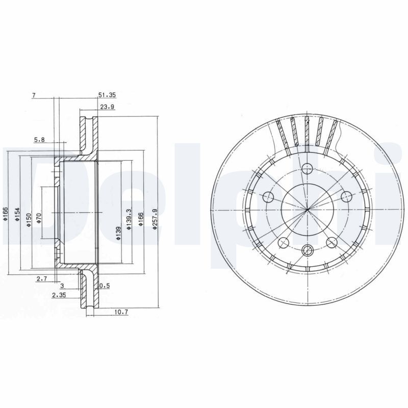 Тормозной диск DELPHI BG2384