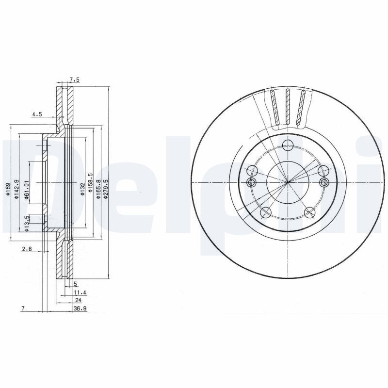 Тормозной диск DELPHI BG2697