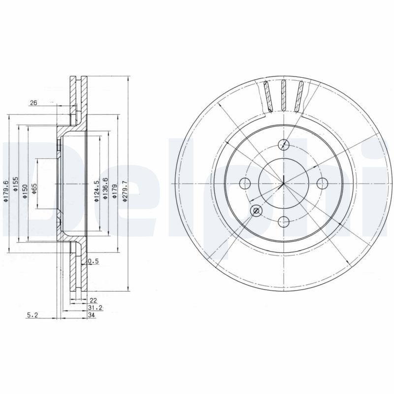 Тормозной диск DELPHI BG2712