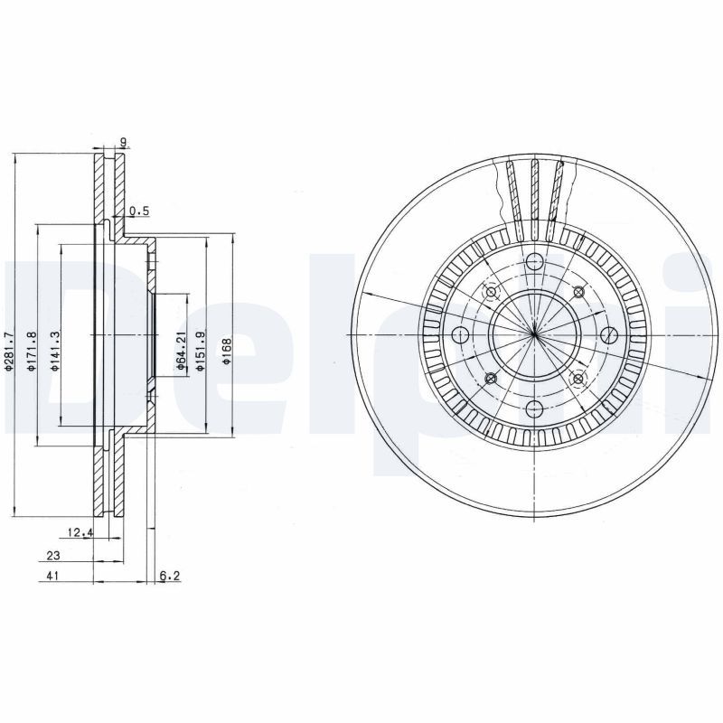 Тормозной диск DELPHI BG2815