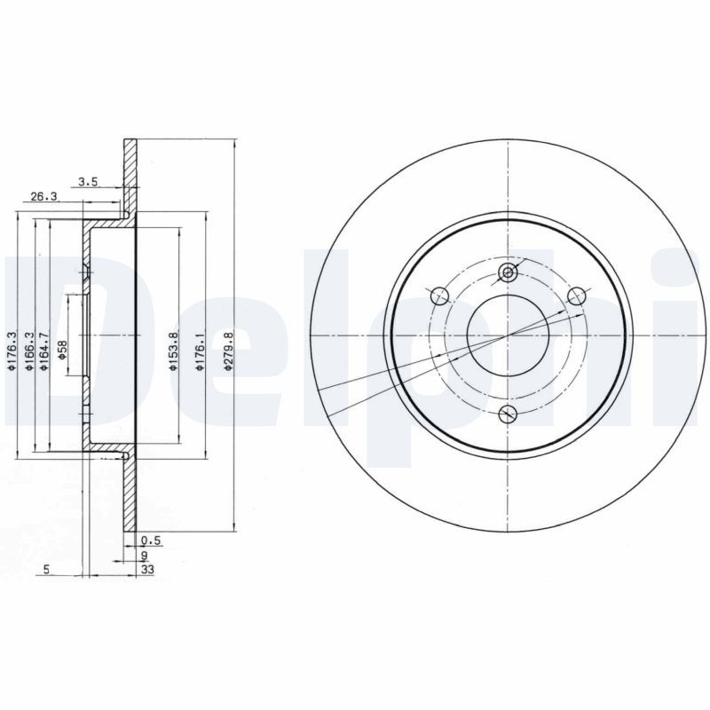 Тормозной диск DELPHI BG3526
