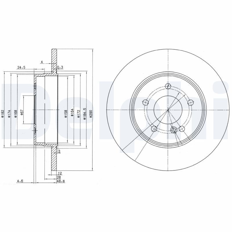 Тормозной диск DELPHI BG3602