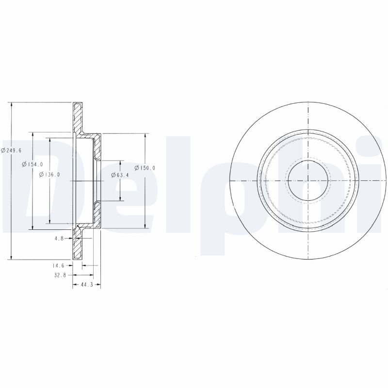Тормозной диск DELPHI BG3673