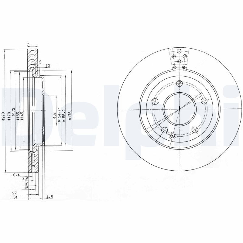 Тормозной диск DELPHI BG3709