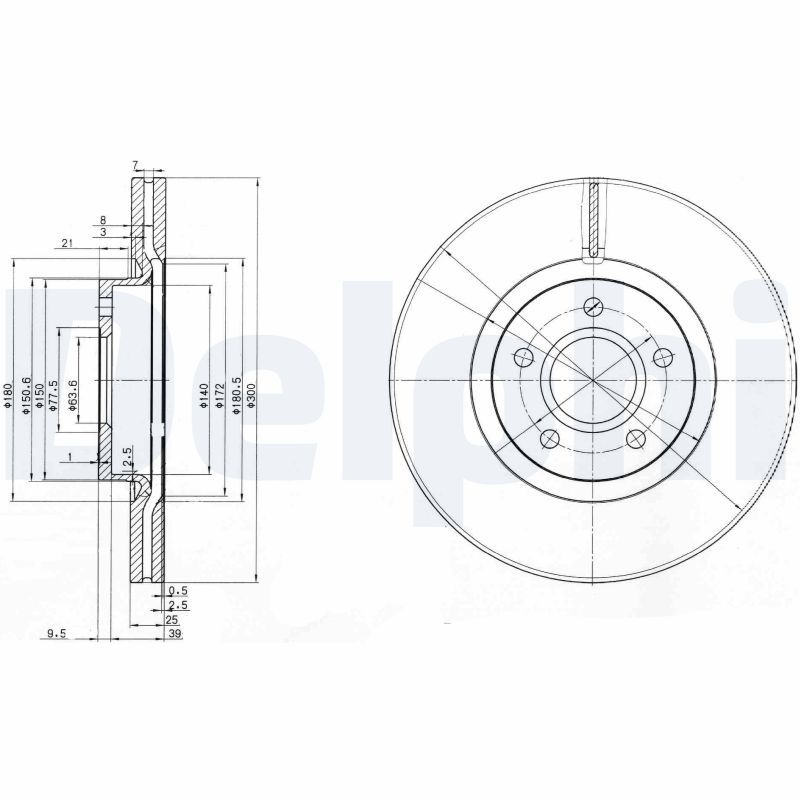 Тормозной диск DELPHI BG3895C