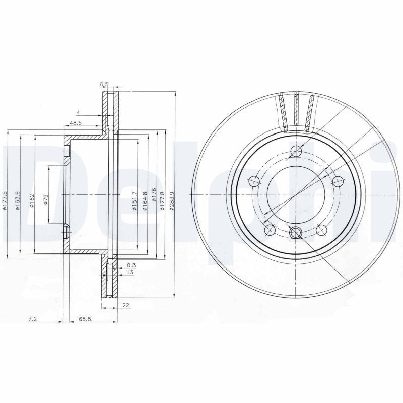 Тормозной диск DELPHI BG3899