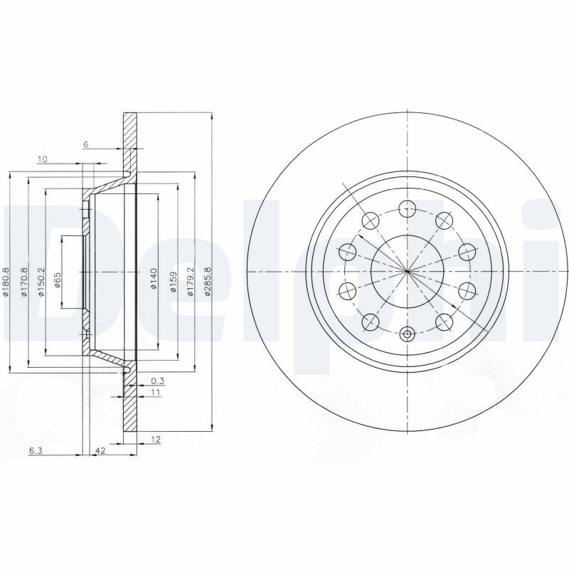 Тормозной диск DELPHI BG3954