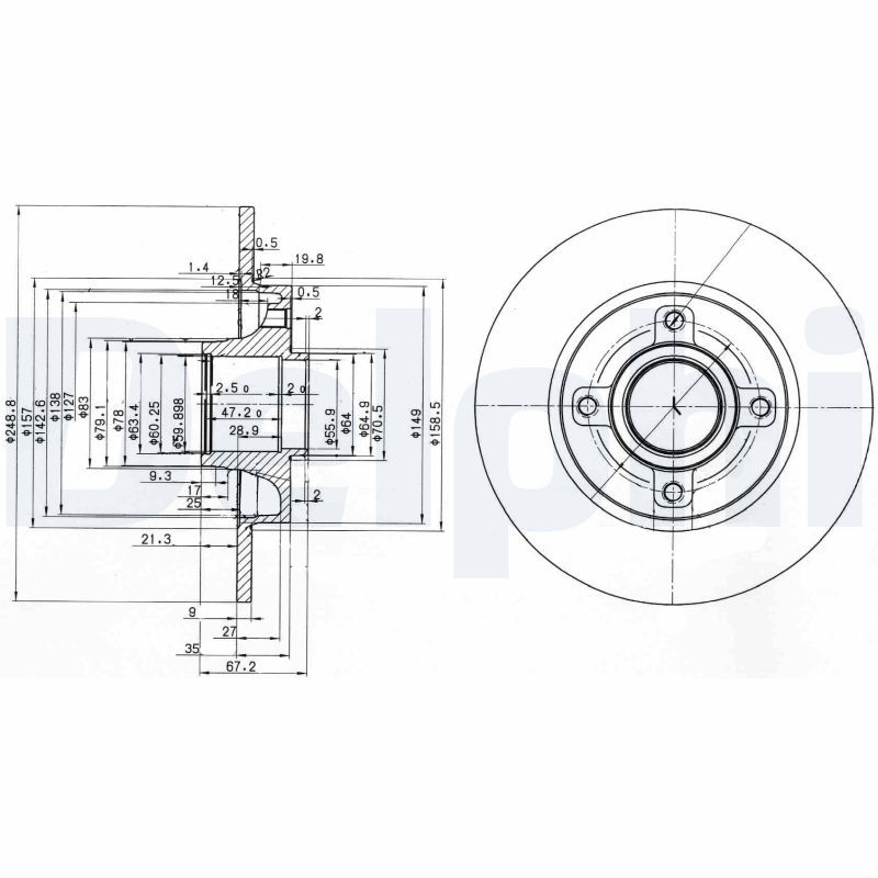 Тормозной диск DELPHI BG3962