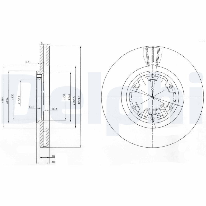 Тормозной диск DELPHI BG3972