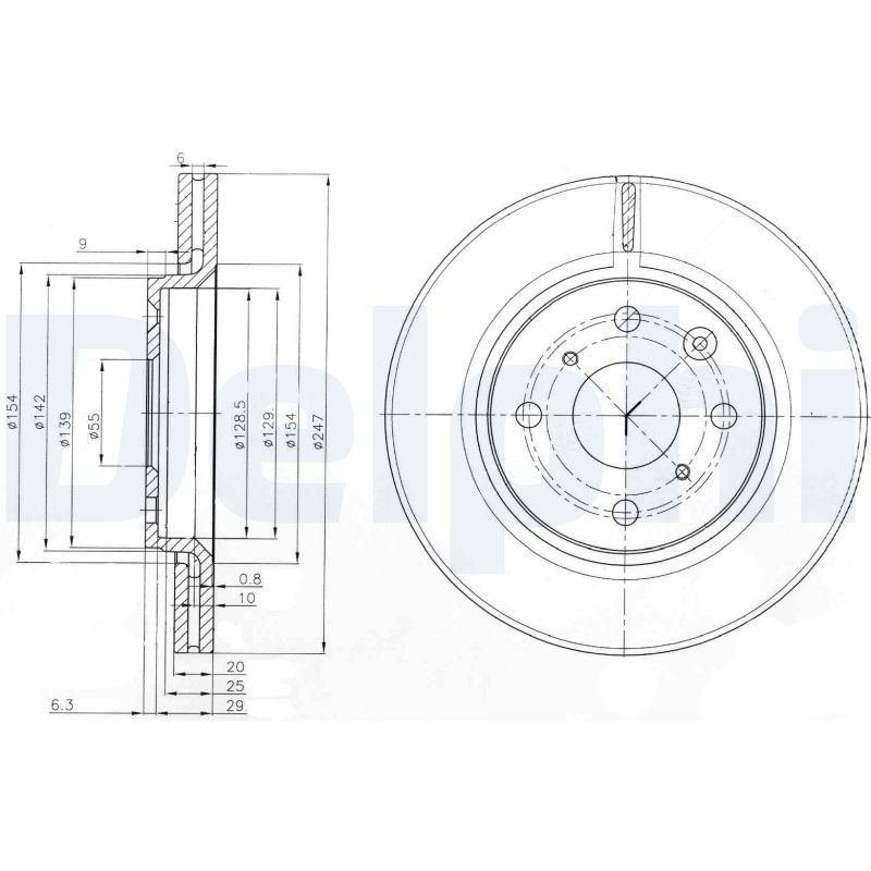 Тормозной диск DELPHI BG3976