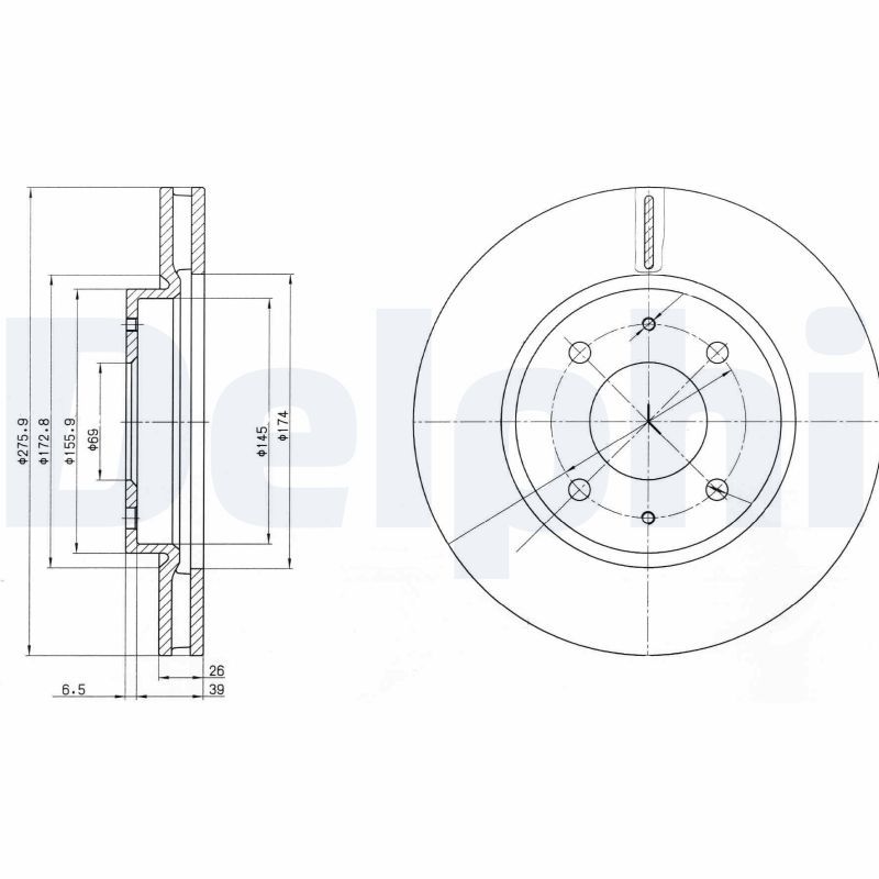 Тормозной диск DELPHI BG4068