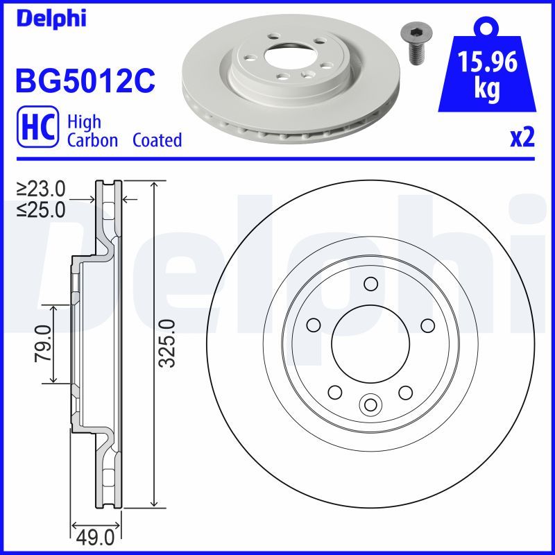 Тормозной диск DELPHI BG5012C