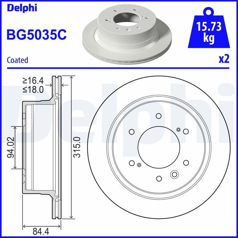 Тормозной диск DELPHI BG5035C