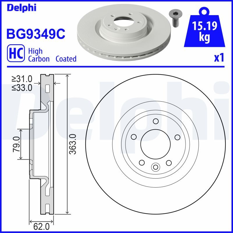 Тормозной диск DELPHI BG9349C