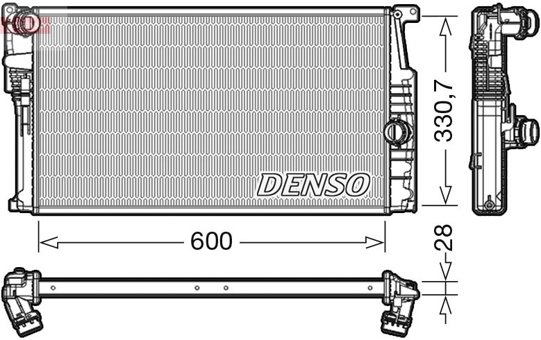 Радиатор, охлаждение двигателя DENSO DRM05015