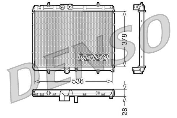 Радиатор, охлаждение двигателя DENSO DRM07015