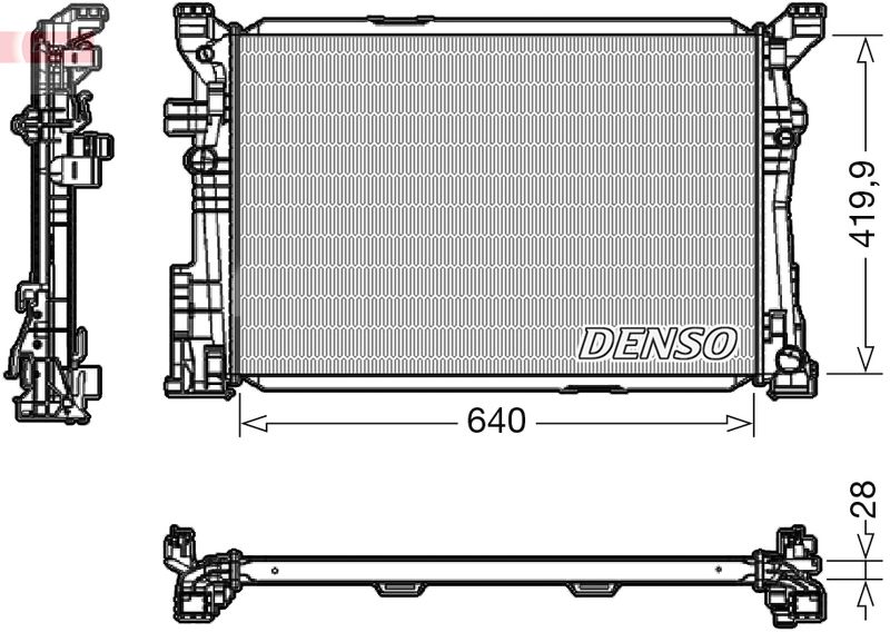 Радиатор, охлаждение двигателя DENSO DRM17097