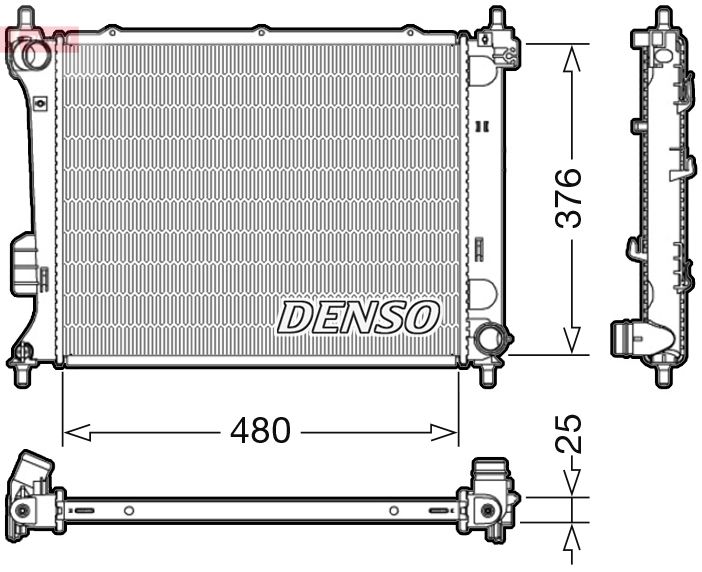 Радиатор, охлаждение двигателя DENSO DRM41011