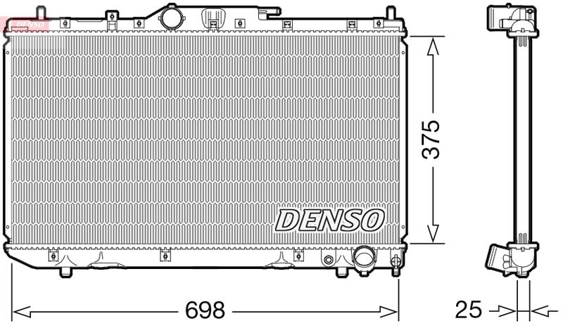 Радиатор, охлаждение двигателя DENSO DRM50114