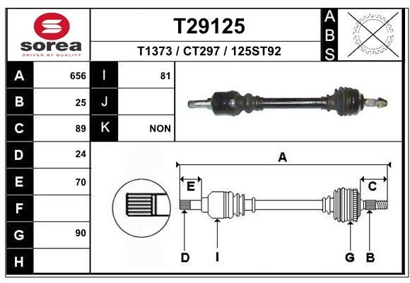 Приводной вал EAI T29125
