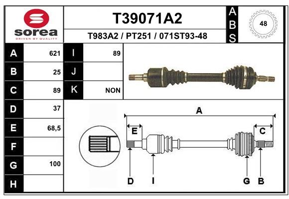 Приводной вал EAI T39071A2