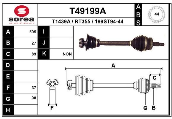 Приводной вал EAI T49199A