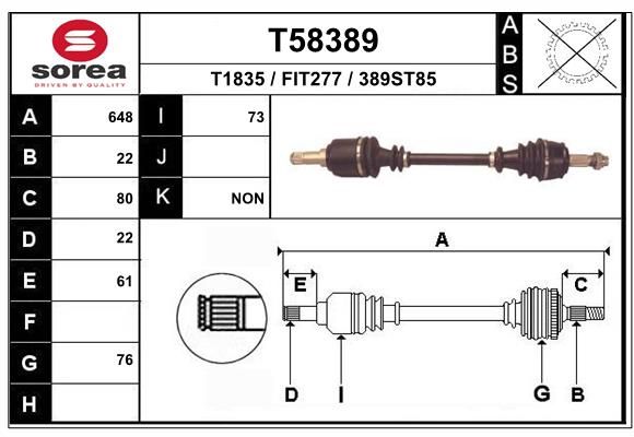 Приводной вал EAI T58389