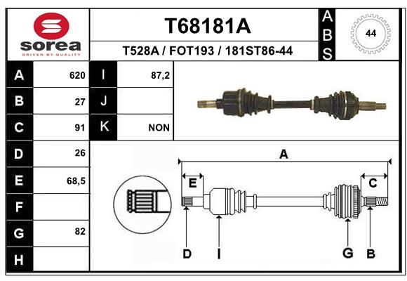 Приводной вал EAI T68181A