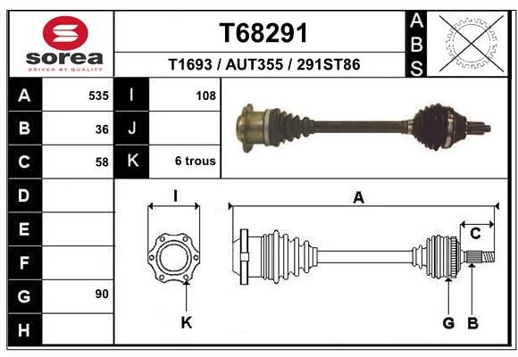 Приводной вал EAI T68291