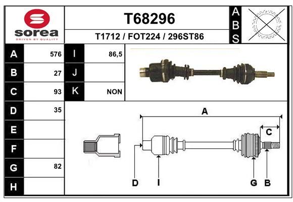 Приводной вал EAI T68296