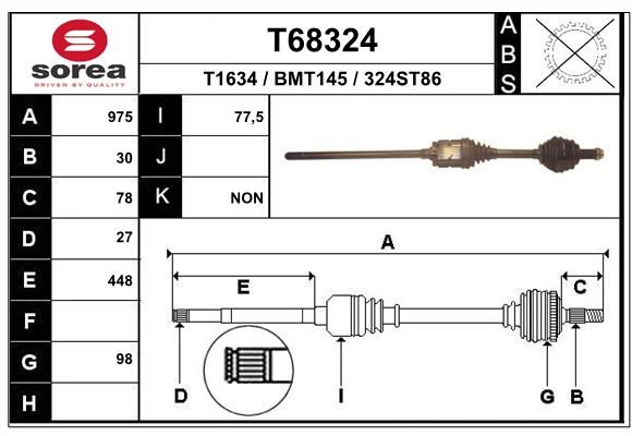 Приводной вал EAI T68324