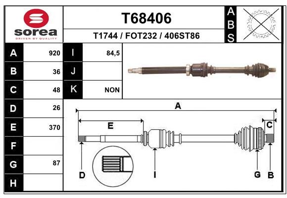 Приводной вал EAI T68406