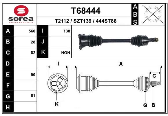 Приводной вал EAI T68444