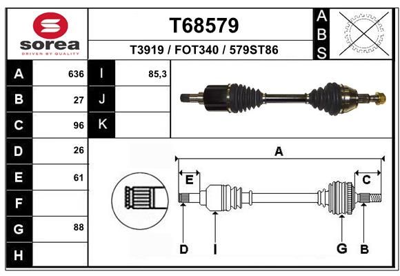 Приводной вал EAI T68579
