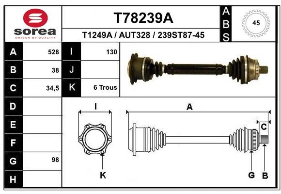 Приводной вал EAI T78239A