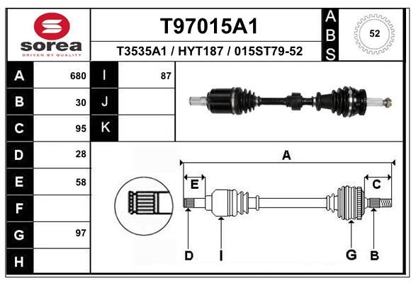 Приводной вал EAI T97015A1