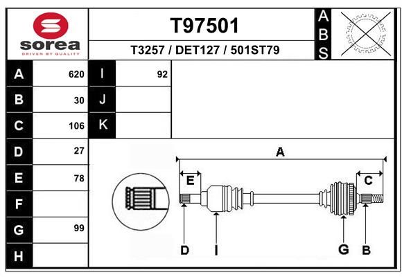 Приводной вал EAI T97501