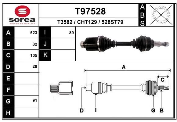 Приводной вал EAI T97528
