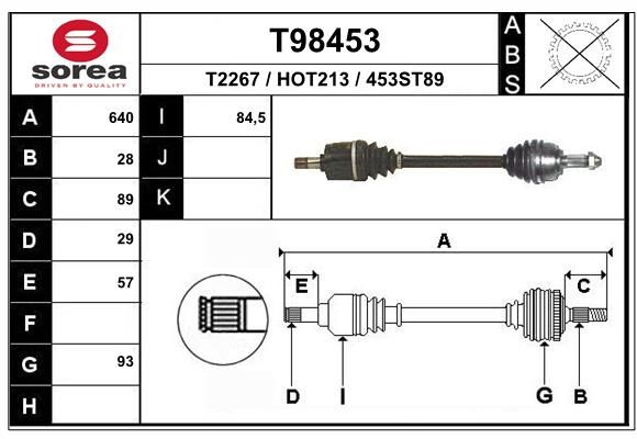 Приводной вал EAI T98453
