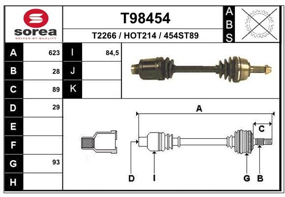 Приводной вал EAI T98454
