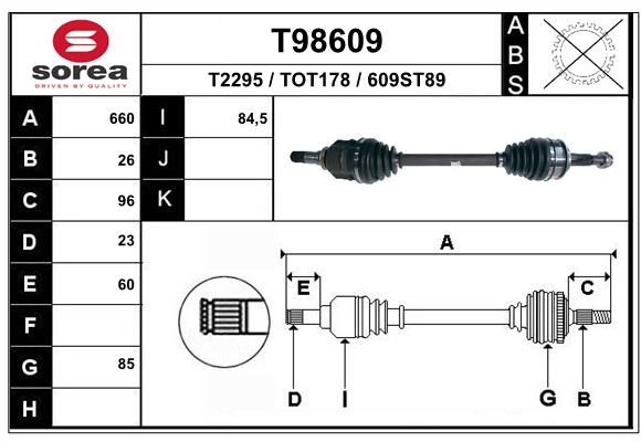 Приводной вал EAI T98609
