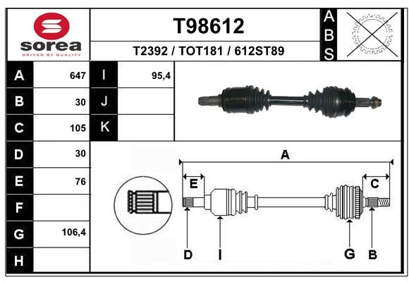 Приводной вал EAI T98612