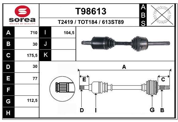 Приводной вал EAI T98613