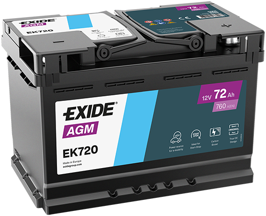 Стартерная аккумуляторная батарея EXIDE EK720