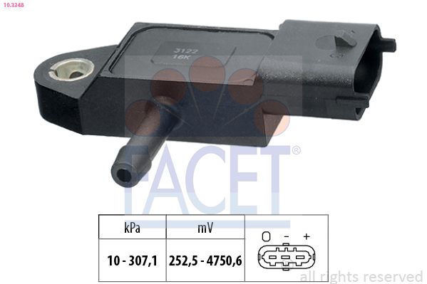 Датчик, давление выхлопных газов FACET 103348