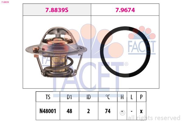 Термостат, охлаждающая жидкость FACET 78839