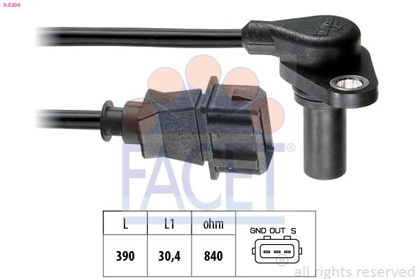 Датчик, число оборотов двигателя FACET 90204
